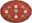 07860778: Plaque ovale rouge arabesque 22,5 cm